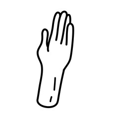 Hand Gesture Lines Style Vector Illustration 