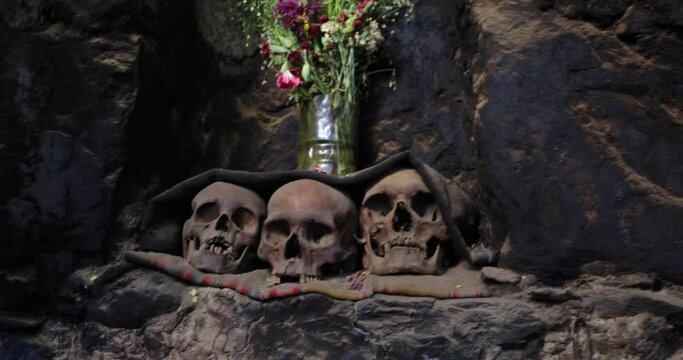 Cave of relics and skulls - close up