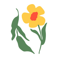 Tileable flower illustration.  Abstract flowers vector  pattern. Doodle floral scribble, and line blooming plants background. Decorative Scandinavian floral flower multicolor.