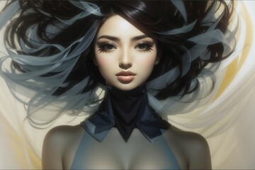 portrait of a woman with hair