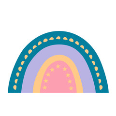 Boho Rainbow Colorfull Cute Vector Illustration 
