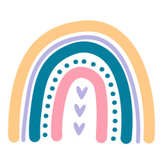 Boho Rainbow Colorfull Cute Vector Illustration 