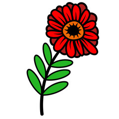  flowers decoration on white background Vector Illustration 