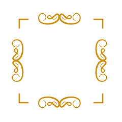 Golden Vintage Frame Border Lines Elegant Vector White Background Vector 