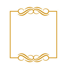 Golden Vintage Frame Border Lines Elegant Vector White Background Vector 