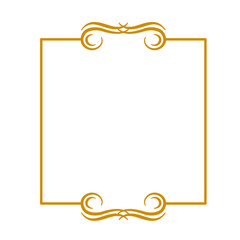 Golden Vintage Frame Border Lines Elegant Vector White Background Vector 