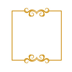Golden Vintage Frame Border Lines Elegant Vector White Background Vector 
