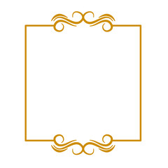 Golden Vintage Frame Border Lines Elegant Vector White Background Vector 