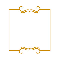 Golden Vintage Frame Border Lines Elegant Vector White Background Vector 