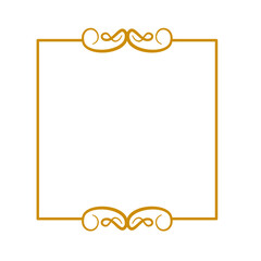 Golden Vintage Frame Border Lines Elegant Vector White Background Vector 