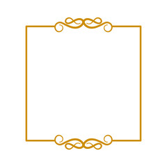 Golden Vintage Frame Border Lines Elegant Vector White Background Vector 