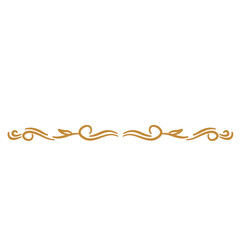 Gold Floral Divider Vector Illustration