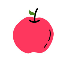 red apple isolated on white vector illustration