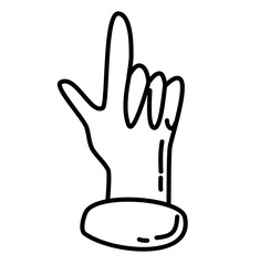 Gesture Hand Lines Doodle Vector Illustration 