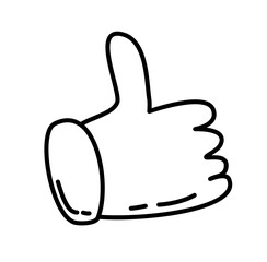 Gesture Hand Lines Doodle Vector Illustration 