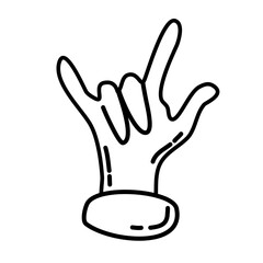 Gesture Hand Lines Doodle Vector Illustration 