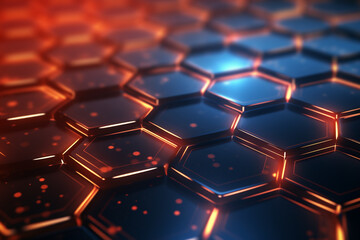 hexagonal abstract technology background. 3D Illustration