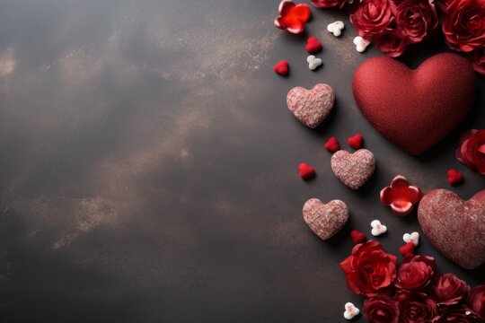 Place for product or inscription in Valentine's day concept. Valentine's Day background with copy space
