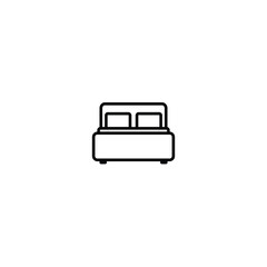 black line bed icon vector illustration
