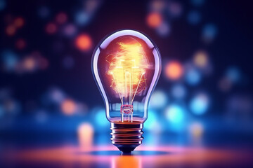 bulb future technology, innovation background, creative idea concept