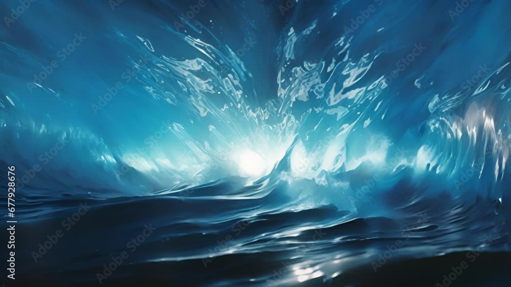 Poster a wave of dazzling blue light shot from the center of the illusion the force of its power ripping it