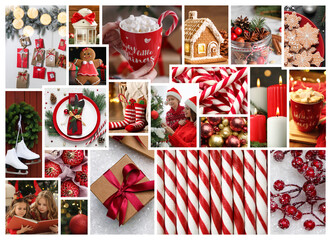 Photos of Christmas holidays combined into collage