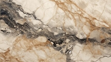 Beige Marble with Obsidian Horizontal Background. Abstract stone texture backdrop. Bright natural material Surface. AI Generated Photorealistic Illustration.