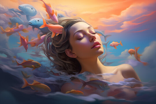 Image that blends reality with surrealism, portraying a dreamlike state of mind, unconventional elements, distorted perspectives, and vibrant colors to convey the ethereal quality of dreams