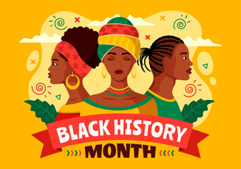 Black History Month Vector Design Illustration to Commemorate the Great Struggle and Contributions of the Black Community in African American Holiday