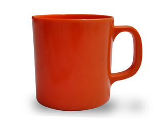 Orange cup mug drink isolated on on white