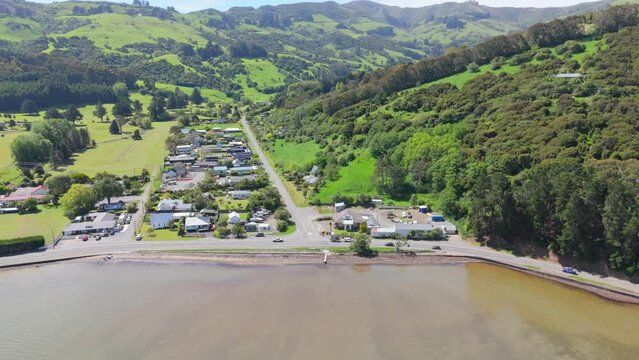 New Zealand Akaroa Drone Shot