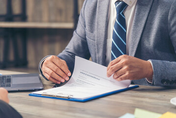 Close up manager businessman hands sign contract working meeting. Asian business man using pen signing on new contract to starting projects in conference room.  Business agreement concepts.