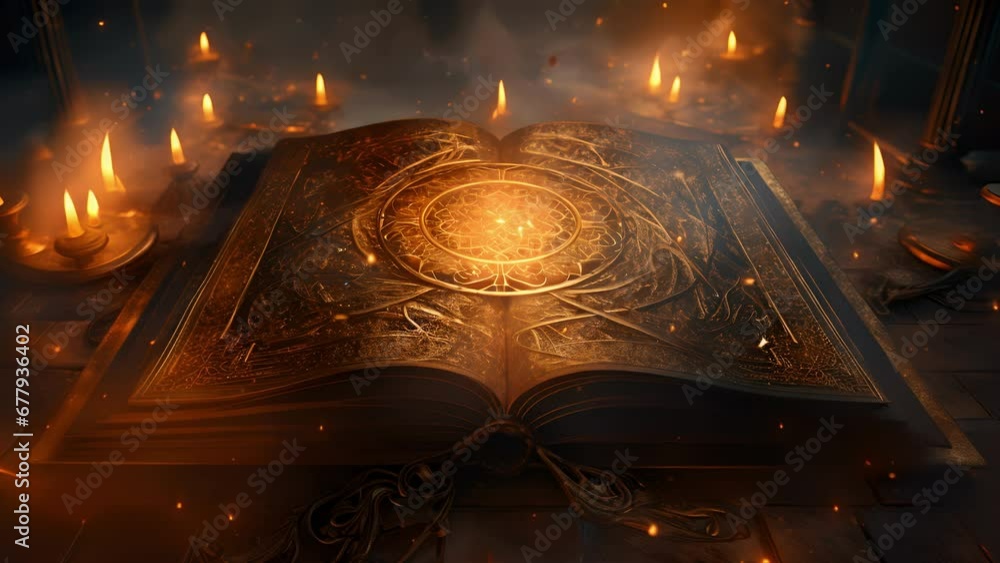 Poster an ancient and timeworn book seemingly untouched by human hands that opens of its own accord unleash