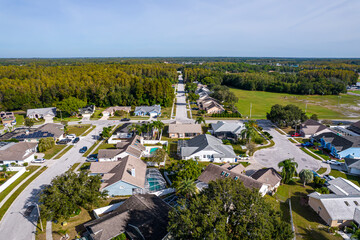 Beautiful aerial view of Tampa suburbs on a Premium residential in Florida USA - Real State