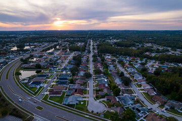 Beautiful aerial view of Tampa suburbs on a Premium residential in Florida USA - Real State