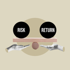 Businessman, comparing risk with return, Risk, Arrival, Savings, Investment, CEO, Balance, Stock...