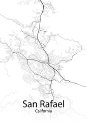 San Rafael California minimalist map
