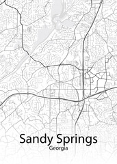 Sandy Springs Georgia minimalist map - obrazy, fototapety, plakaty