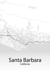 Santa Barbara California minimalist map