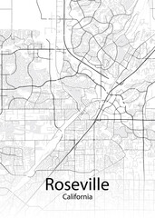 Roseville California minimalist map