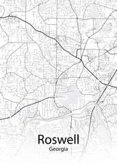 Roswell Georgia minimalist map - obrazy, fototapety, plakaty