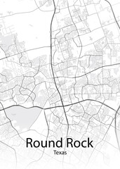 Round Rock Texas minimalist map