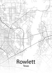 Fototapeta na wymiar Rowlett Texas minimalist map