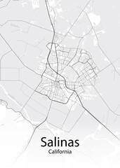 Salinas California minimalist map