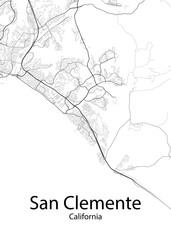 San Clemente California minimalist map