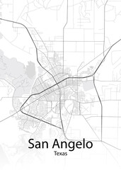 San Angelo Texas minimalist map