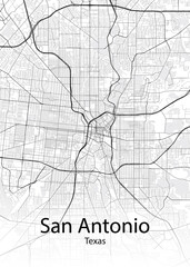 Fototapeta na wymiar San Antonio Texas minimalist map