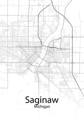 Saginaw Michigan minimalist map