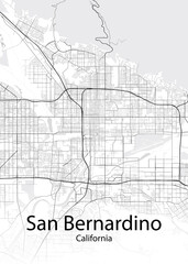 San Bernardino California minimalist map