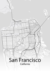 San Francisco California minimalist map